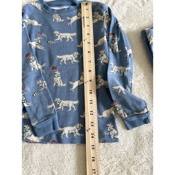 Members Mark Kids Pajama Set Size 5 Blue Organic Cotton Dog Football - Picture 11 of 13